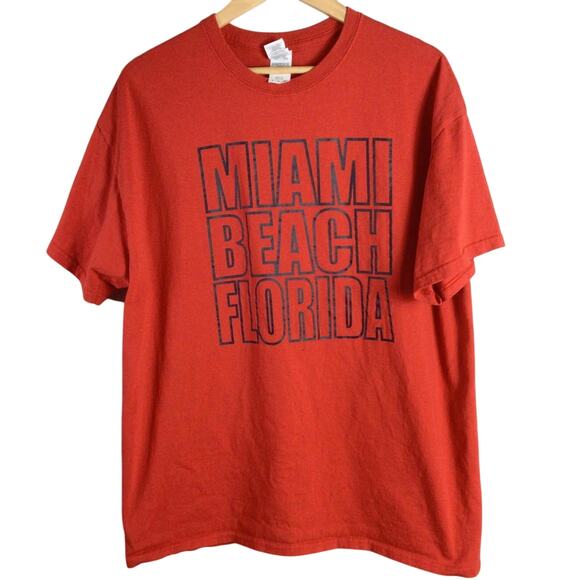 Classic Miami Beach Florida home retro T Shirt Red XL - Picture 1 of 4